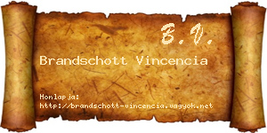 Brandschott Vincencia névjegykártya